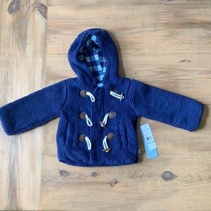 WIPPETTE Toddler Fleece Hooded Jacket with Zipper and Buttons